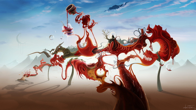 picture, sky, paint, patterns, the sky, clouds, 2K, style, colors, abstraction, 2560x1440, figure
