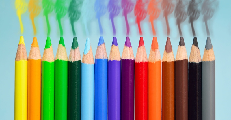 vibrant color, choice, green, assorted, in a row, turquoise, pens, violet, white background, magenta, pencils, variation, variety, black, run, order, craft