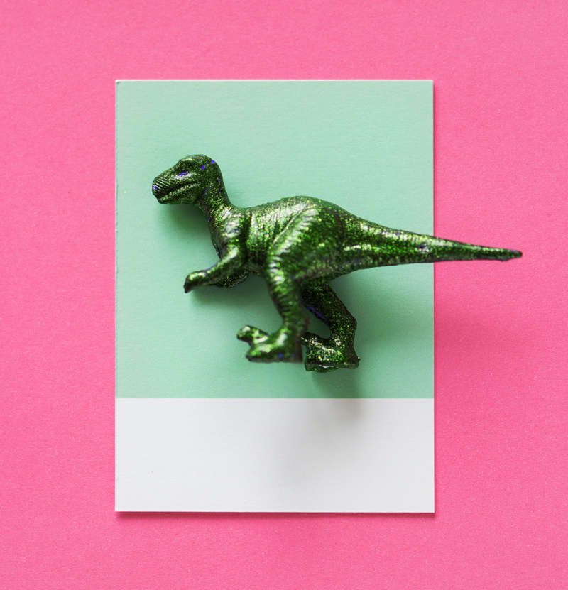 green color, paper, shape, tiny, model, fun, green, animal wildlife, close-up, pink, joy, pink color, 2K, dinosaur, small, card, high angle view, symbol