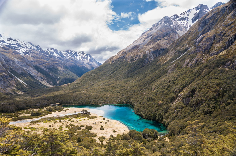 4K, non-urban scene, blue lake, mountain range, environment, beauty in nature, day, turquoise colored, clearest fresh water, cloud - sky, mountain peak