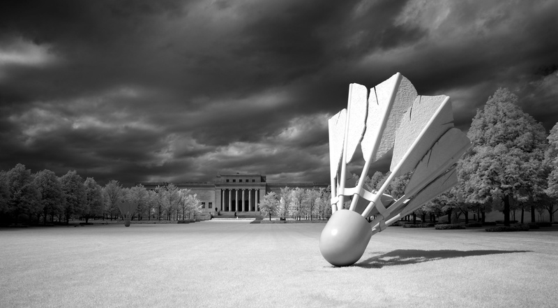 claes oldenburg, built structure, shuttlecock sculpture, nature, day, 4K, travel destinations, building exterior, coojse van bruggen, luxury, badminton