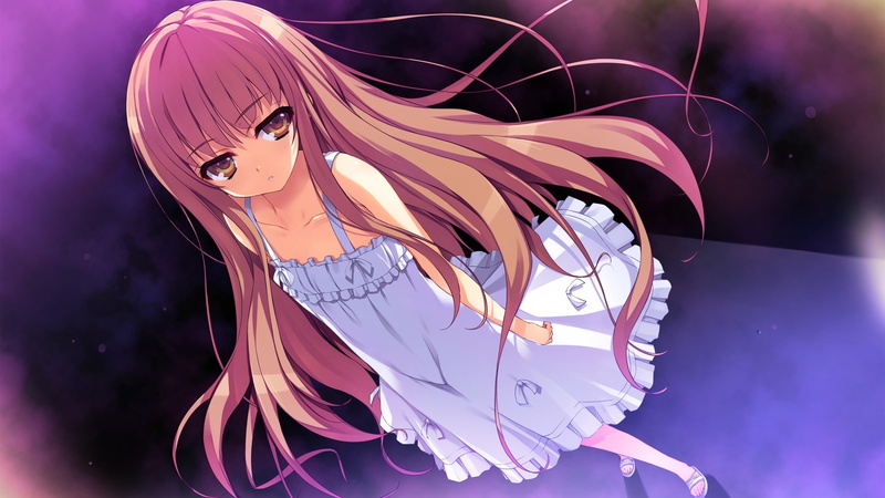 Game CG, 2K, dress, anime, brown eyes, visual novel, Reminiscence, long hair, anime girls, feet, legs, pink hair