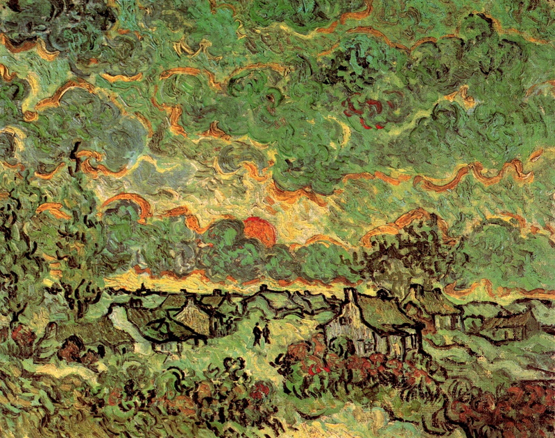 2K, Reminiscence of the North, Saint Remy, Cottages and Cypresses, Vincent van Gogh