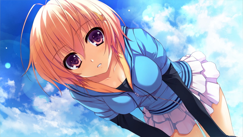 tomose, short, game, blonde, hair, shunsaku, sky, nozomi, reminiscence, 2K