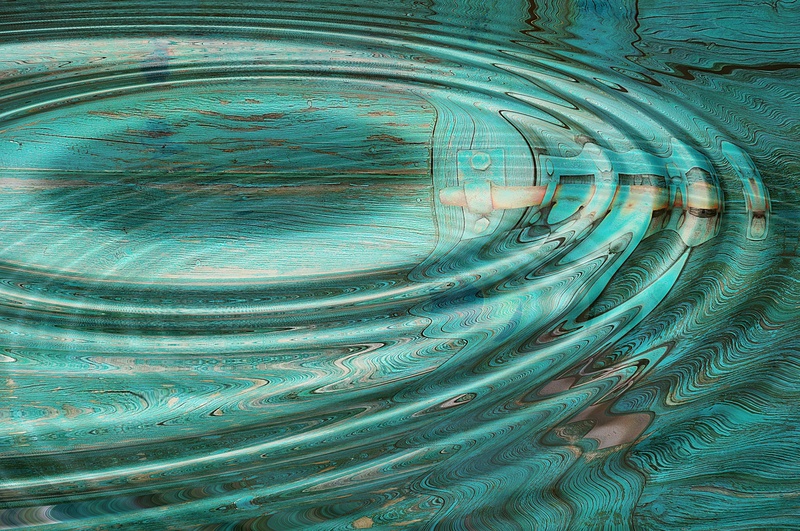 the waves, abstract, invoice, indoors, backgrounds, green color, concentric, the vertebrae, ornate, heave, 4K, surface, pattern, blue, textured