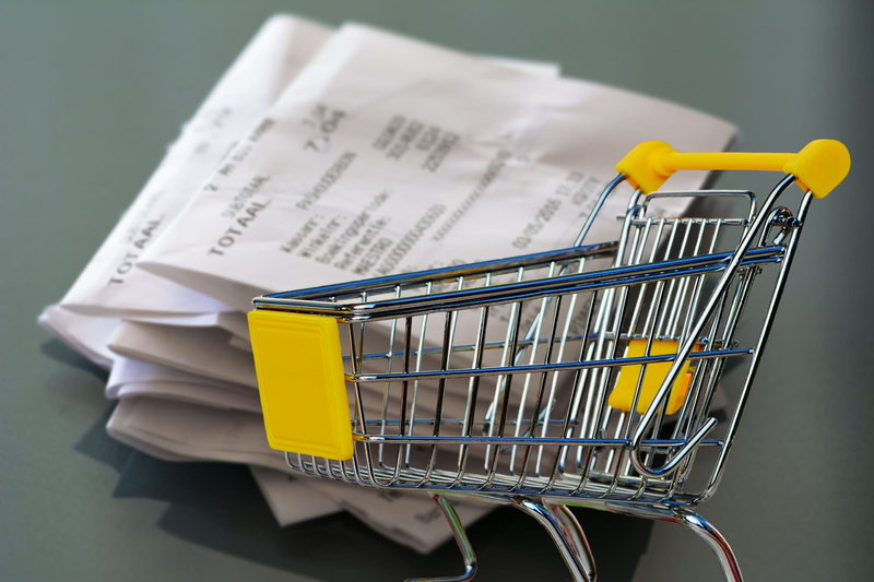 buying, cart, store, close-up, shopping cart, indoors, papers, bill, list, business, food, paper, 1080P, finance, still life, purchasing, music, shopping