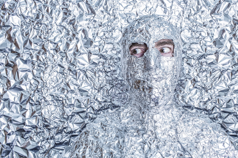 foil, silver colored, portrait, strange, ice, metal, frozen, person, lazy, people, macro, backgrounds, abundance, security, one person, large group of objects