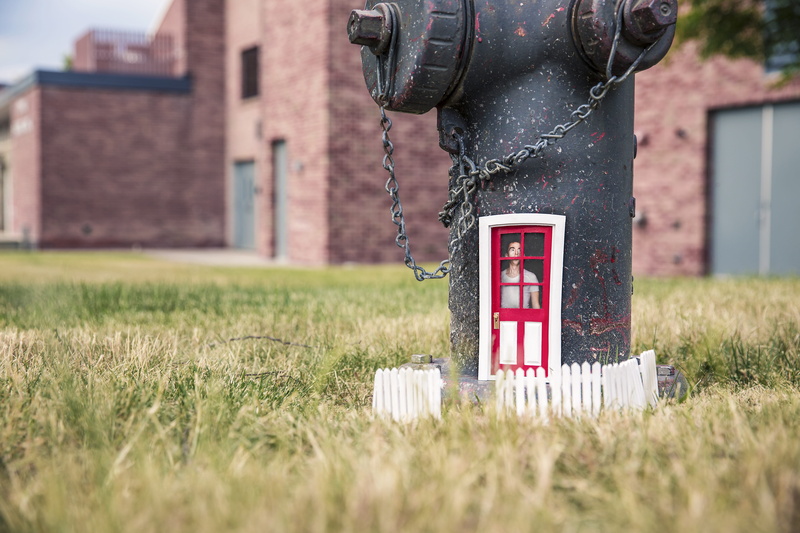 lazy, outdoors, whimsical, no people, telephone, architecture, communication, day, plant, single object, man, land, illustration, building exterior, 5K