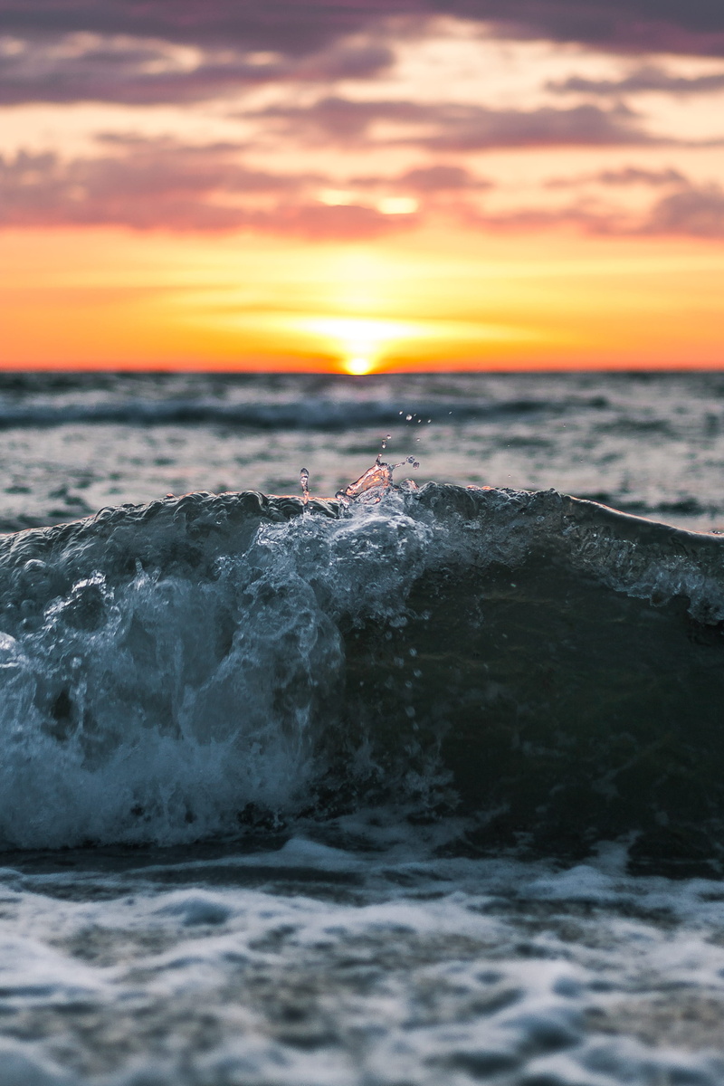 landscape, water, surfing, land, photo, apple, photoshop, orange color, horizon, sunset, sun, splash, wave, power in nature, motion, waves, body, coast
