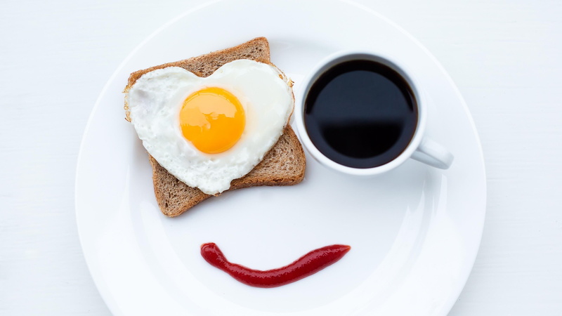 4K, food, egg, funny, breakfast, coffee