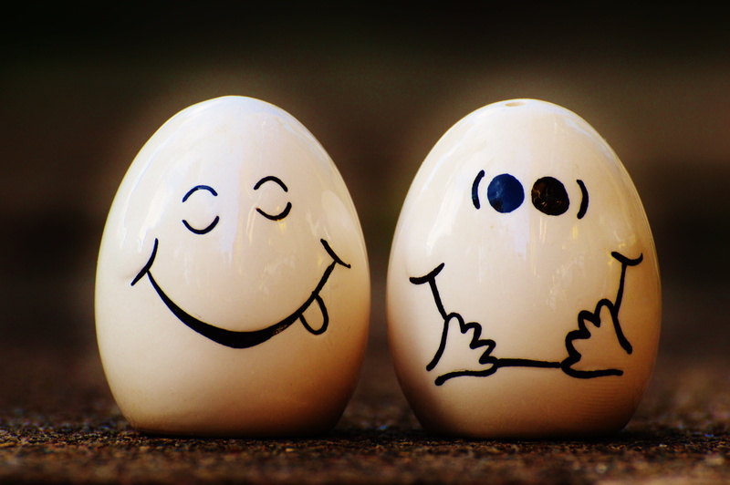 close-up, food, broken, fun, smiley, smiling, salt, cute, white, indoors, cheerful, egg, pepper, salt shaker, eggs, animal Egg, emotion, trinkets, laugh
