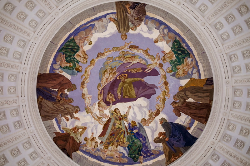 human representation, representation, travel destinations, church dome, ceiling painting, stucco, ornate, saint blaise, no people, tower ceiling, biblical scene
