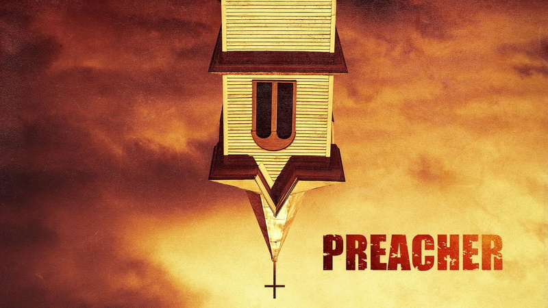 sky, built structure, orange color, outdoors, capital letter, cloud - sky, sign, Upside Down, Preacher, nature, TV Show, no people, street light, auto post production filter