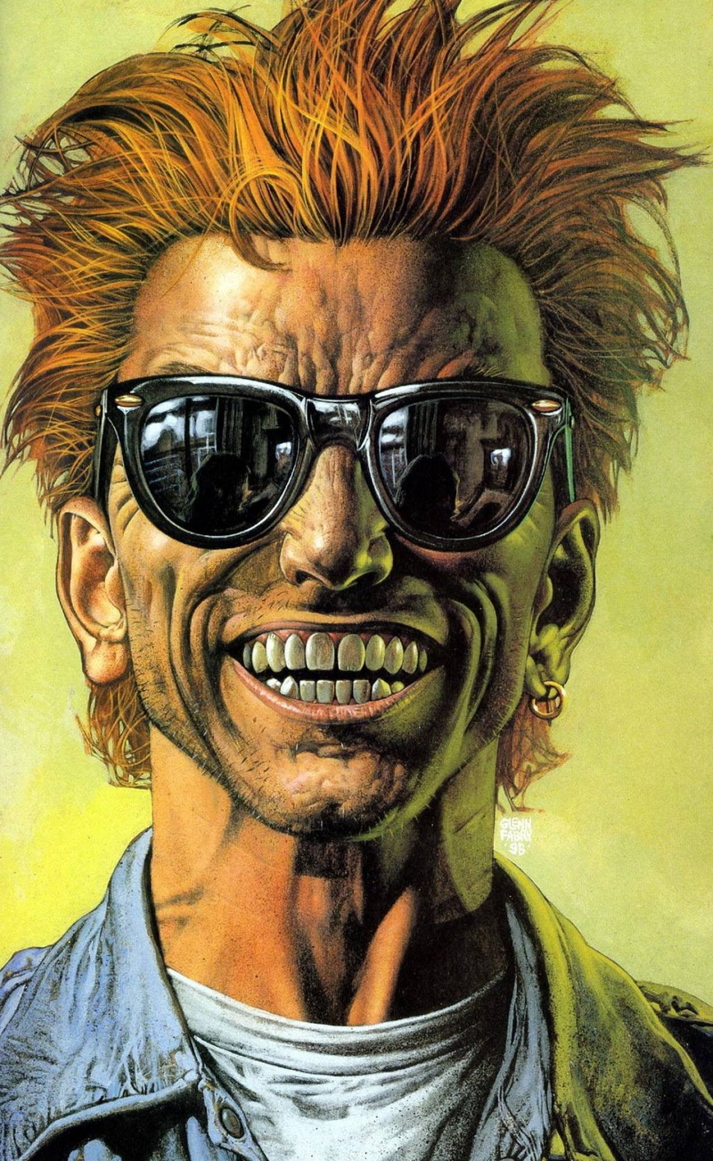 adult, headshot, 1080P, mustache, happiness, Steve Dillon, men, one person, smiling, fashion, Preacher, Garth Ennis, hairstyle, portrait, Glenn Fabry