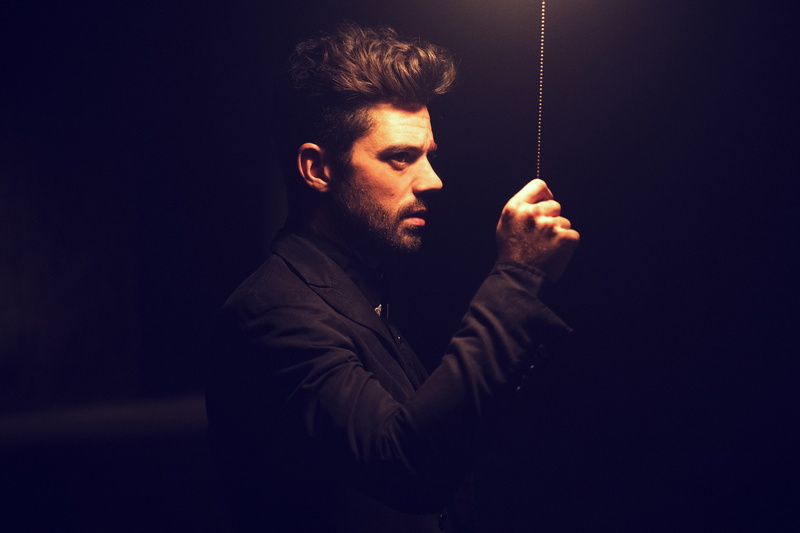 preacher, hd, copy space, young adult, 5K, beautiful people, indoors, looking away, black background, men, 4k, facial hair, tv shows, cool attitude, dominic cooper