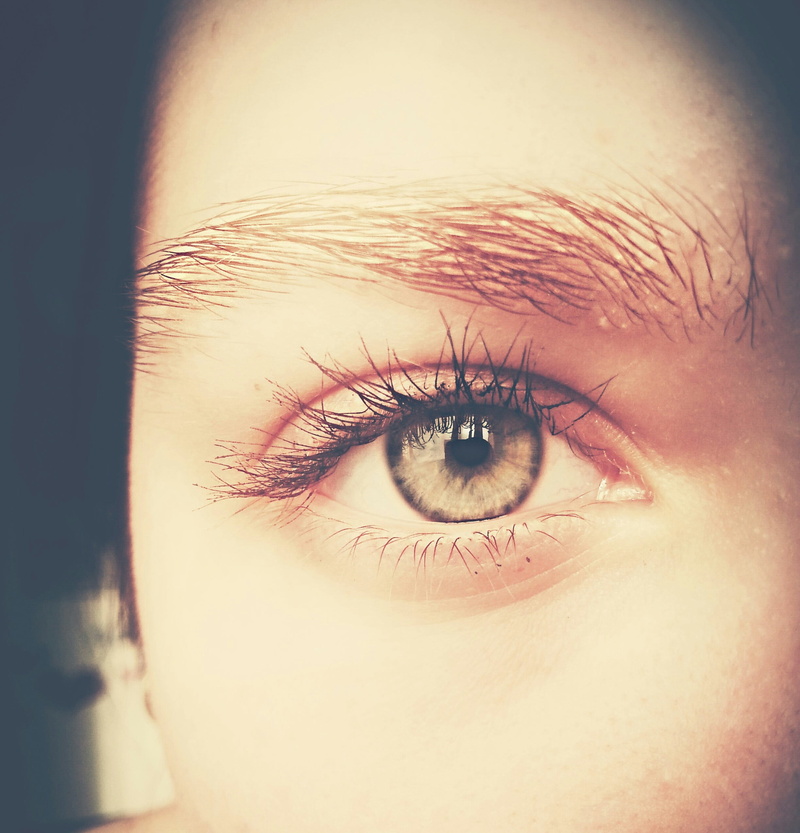 eye, one person, human, eyelash, sensory perception, body part, close-up, real people, looking at camera, iris - eye, extreme close-up, right, beautiful woman