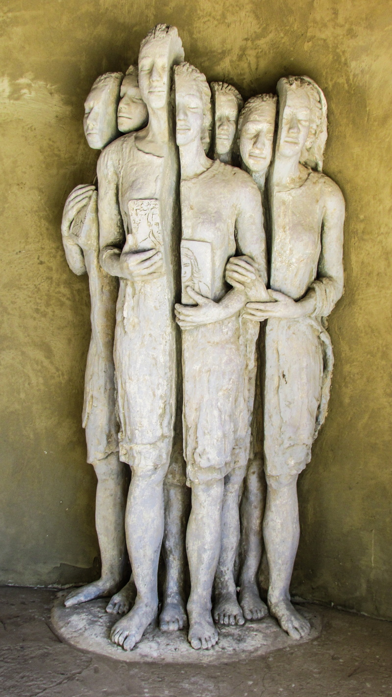 sculpture, ancient, tent, human representation, history, stone material, refugees, 4K, representation, monument, indoors, carving - craft product, no people