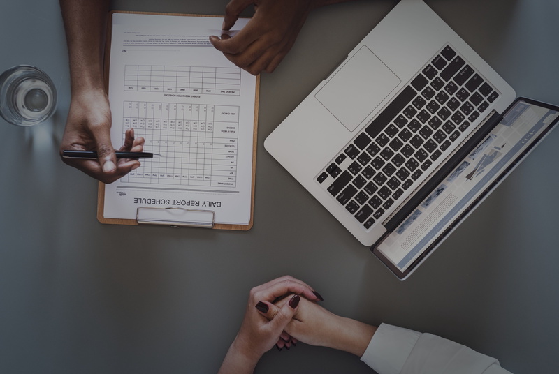 hand, desk, technology, form, data, clinic, using laptop, checking, conversation, keyboard, diagnosis, application, furniture, 4K, women, checklist, care