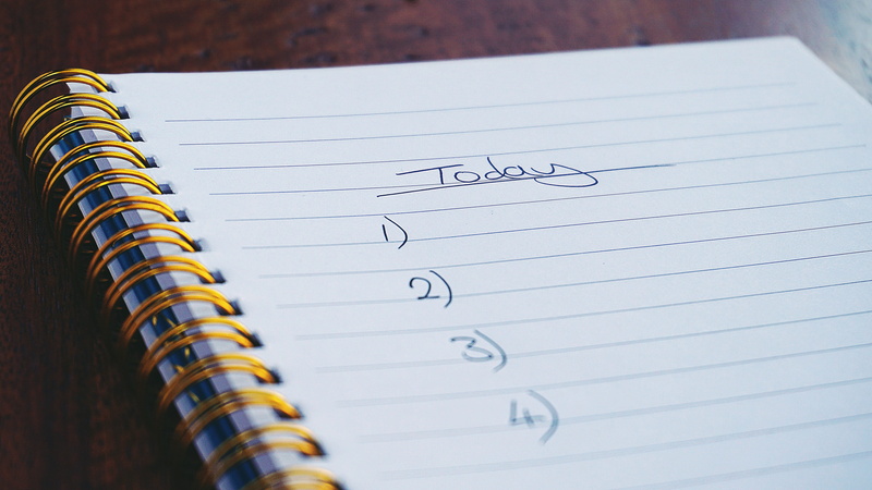 close-up, today, message, lined paper, note, to do list, education, no people, indoors, book, sheet, page, handwriting, checklist, selective focus, number