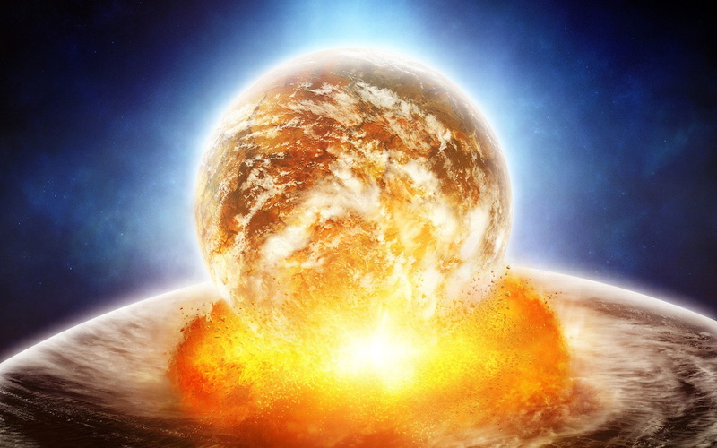 planetary, Planet, 1080P, Collision, illustration