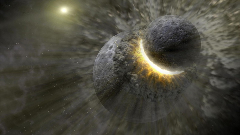 explosion, 3d and abstract, planets, 1080P, collision, space, planet, galaxy