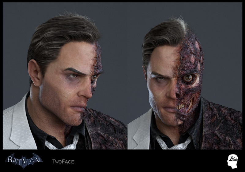 Two Face, Harvey Dent, Scars, Batman, cgi, 1080P