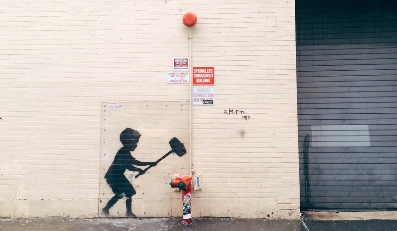 love, western script, text, outdoors, communication, building exterior, people, childhood, banksy, mallet, urban, family, day, holding, boy, 2K, wall - building feature