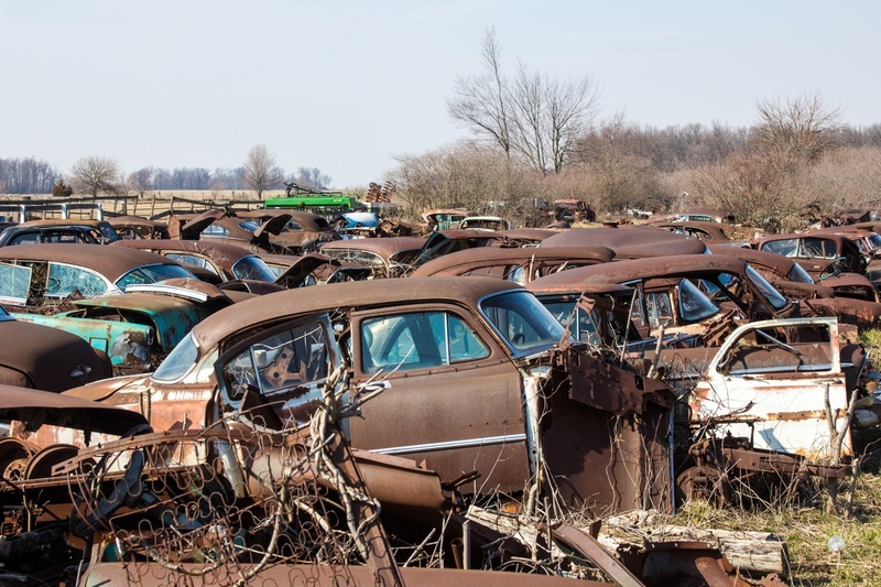 scrap Metal, automobile graveyard, old, demolished, rust, broken, abandoned, decline, field, wreck, car, decay, rusty, rural decay, damaged, misfortune