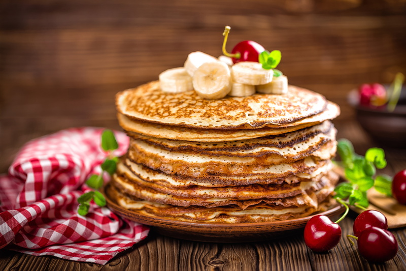 banana, pancakes, 5K, bananas, cakes, jam