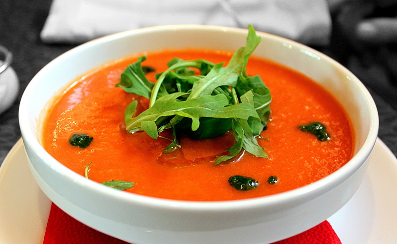 wellbeing, 4K, vegetable, tomato soup, freshness, healthy lifestyle, crockery, indoors, healthy eating, garnish, food and drink, tomato, close-up, lunch