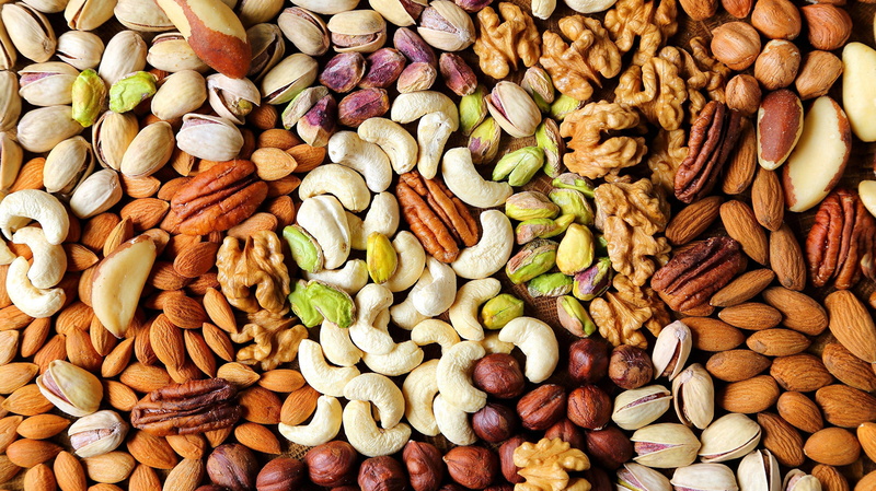 1080P, hazelnut, colorful, walnuts, nuts, pistachios, food