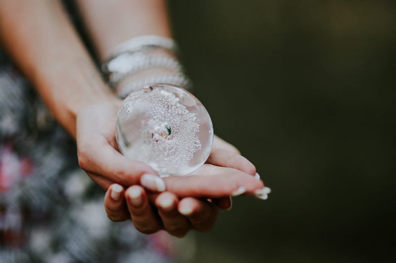 one woman only, female, hand, crystal, day, Woman, little, crystal ball, offspring, women, hands, little crystal, close-up, people, holding, one person