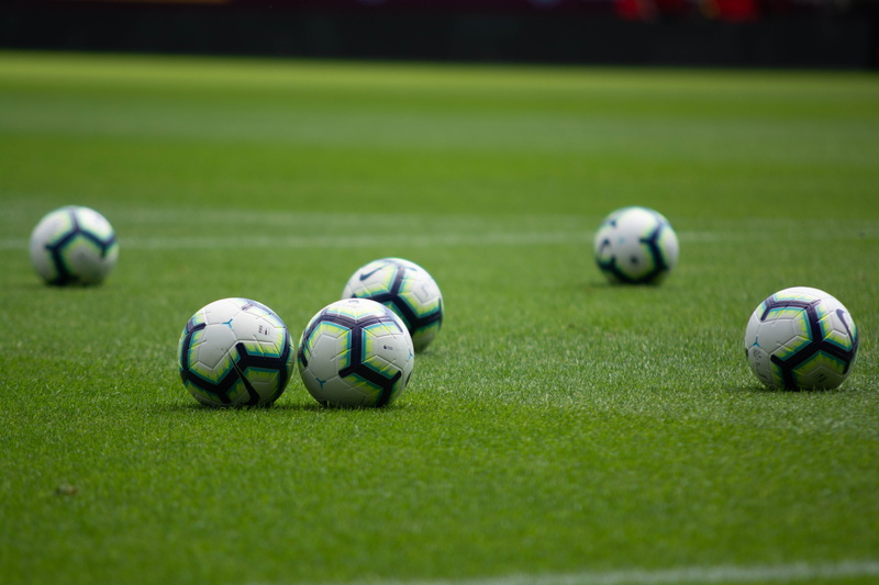 soccer field, play, no people, field, sport, day, competition, plant, group, sports equipment, outdoor, sports, soccer, outdoors, white color, selective focus