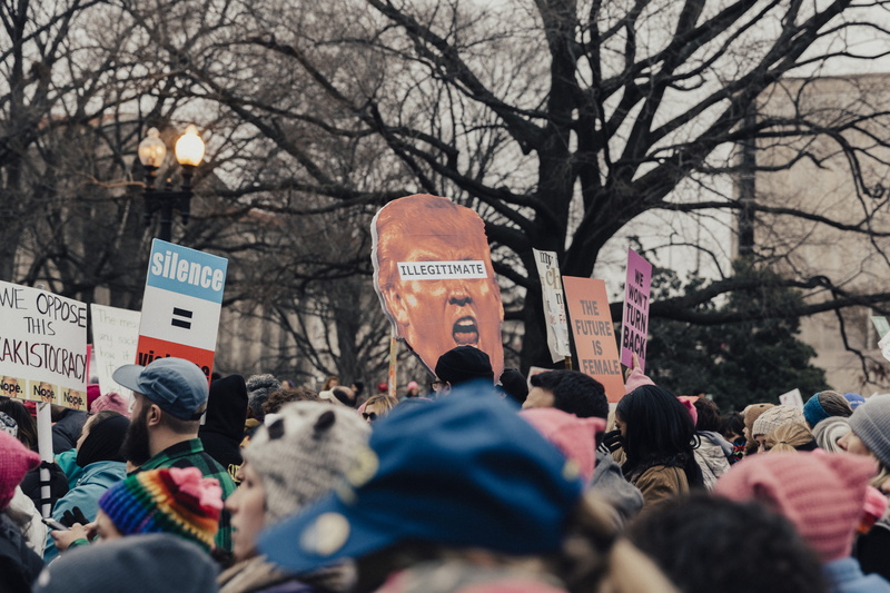 rallying, building exterior, woman, womans march on washington, banner, adult, built structure, protester, people, lifestyles, female, march, women, 5K