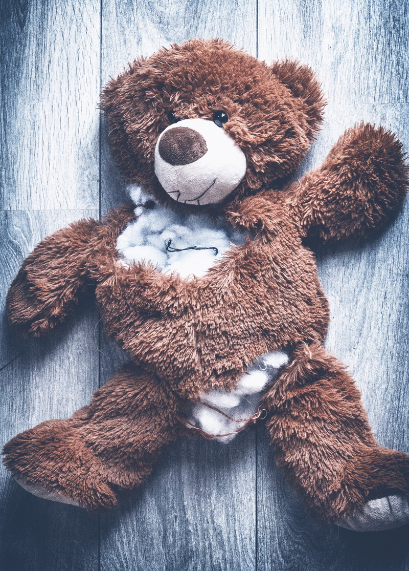 depression, toy animal, stress, kidnap, addiction, 4K, drugs, lonely, bad, still life, high angle view, aggression, stuffed toy, victim, unloved, alcohol