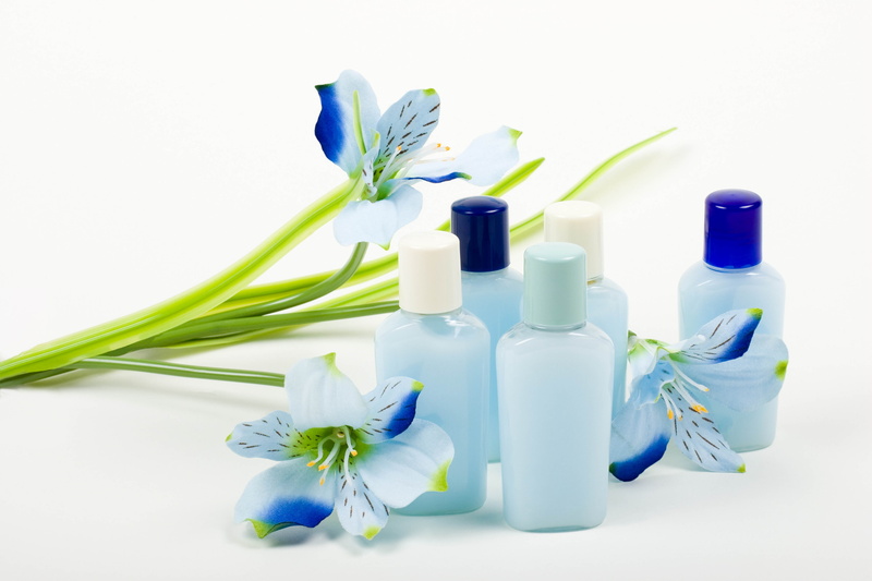 flowering plant, bottle, scented, soap, beauty in nature, blue, plastic, bottles, fragility, shampoo, plant, beauty, still life, close-up, flowers, purple
