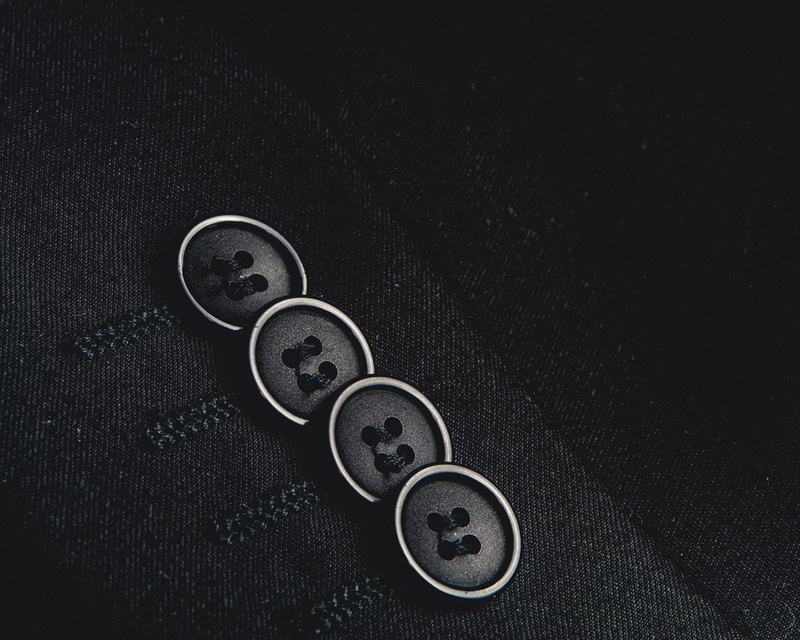 shirt, studio shot, metal, buttons, suit, clothes, black, blazer, close, single object, clothing, time, four, transportation, pocket watch, black and white