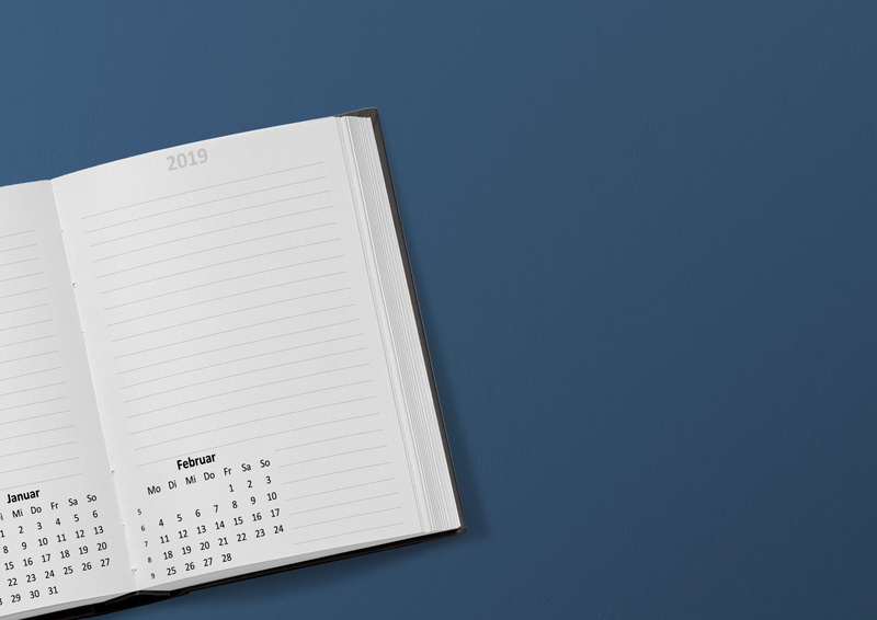 tasks, education, agenda, desk, business, paper, indoors, studying, cut out, write, plan, template, white color, conference, blue background, february