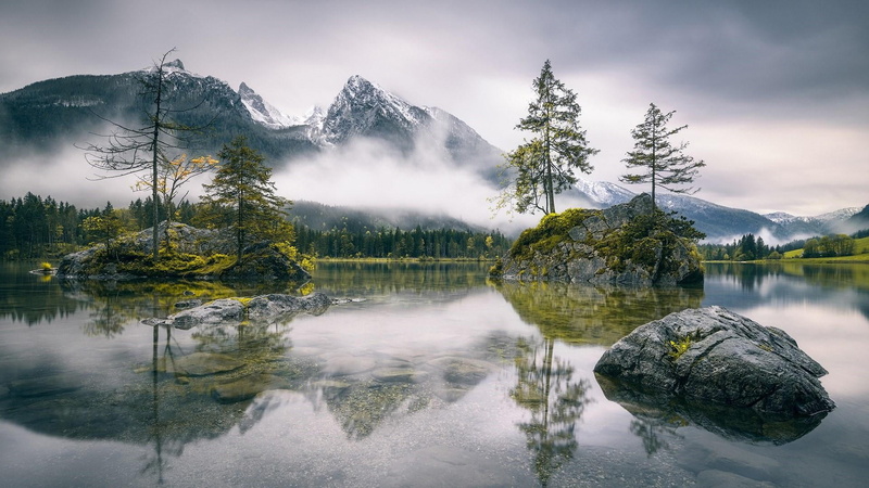 nature, forest, landscape, cloud - sky, bavaria, coniferous tree, cloud, environment, europe, hintersee, berchtesgaden, sky, scenics - nature, beauty in nature