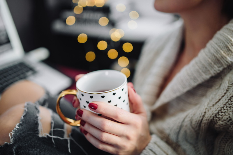 cozy, autumn, caucasian, holding, young Adult, hygge, hot Drink, caucasian Ethnicity, females, human body part, macbook, tea - Hot Drink, food and drink