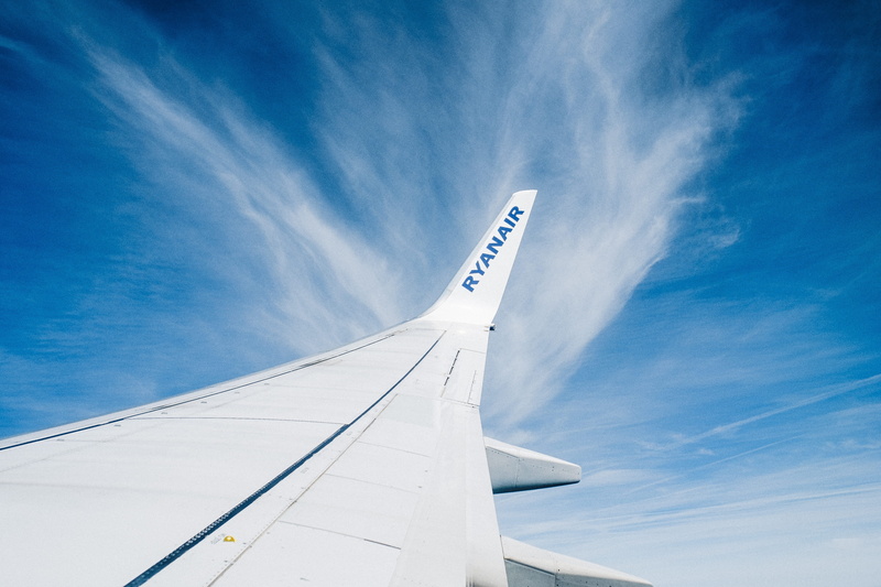 private airplane, daytime, white, wingtip, journey, aeroplane, sky, high up, air vehicle, fujifilm, commercial airplane, white color, cloudscape, aircraft wing
