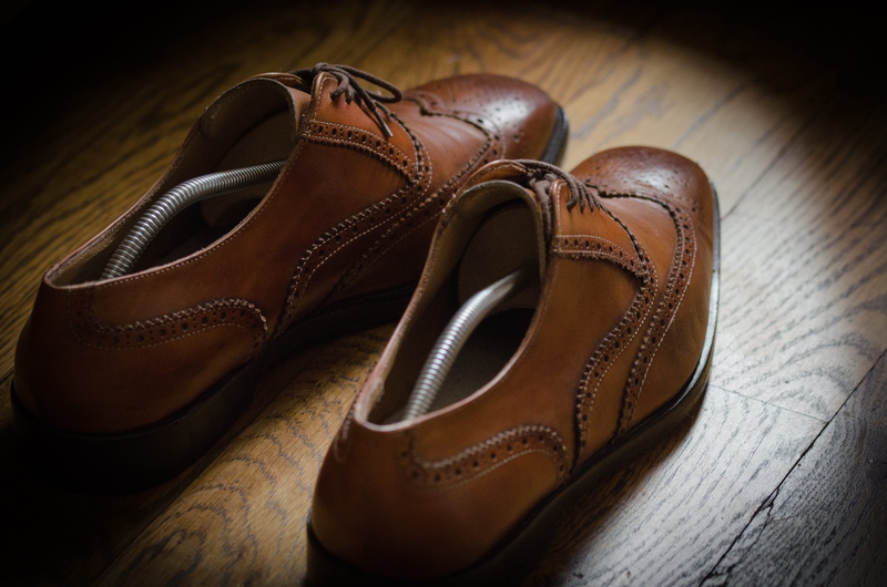 wingtip, fashionable, leather, shoes, fashion, groom, wear, spotlight, sole, classic, festive, lace - fastener, brown, dress shoe, footwear, wood planks