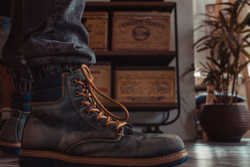 fashion, shoe, boot, no people, black, clothing, fashionable, person, flooring, legs, boots, shoes, still life, 5K, leather, pair, day, style, table, laces
