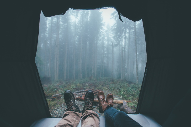 leisure activity, nature, tree, brown, plant, human leg, mist, tent, real people, relaxing, shoe, human foot, unrecognizable person, human body part, one person
