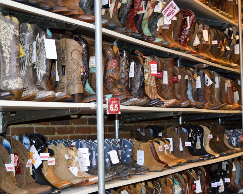 in a row, fashion, leather, cowboy boots, rodeo, shelf, worn, country, design, color, variation, large group of objects, sale, traditional, shop, for sale