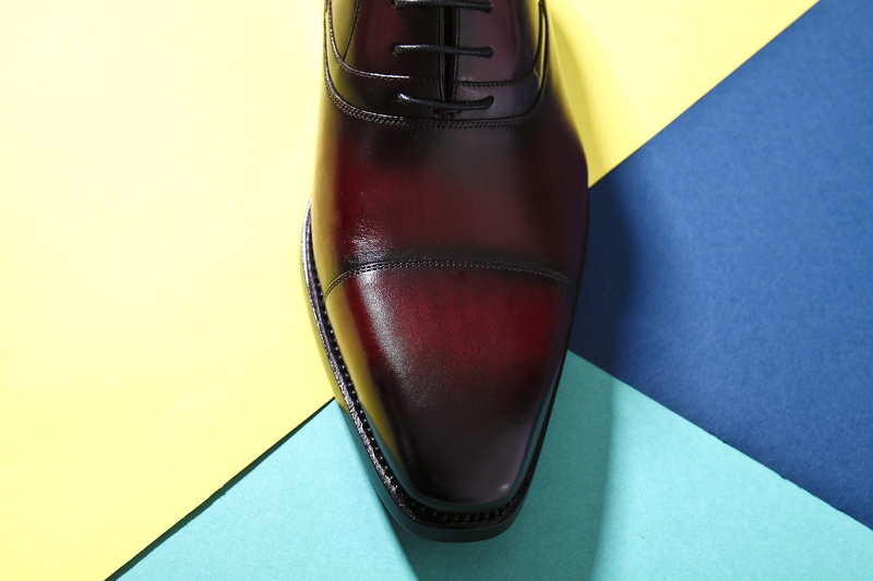 wine red, shoe, leather shoes, studio shot, men, 4K, colored background, communication, text, line, retro, black color, flooring, triangle, equipment
