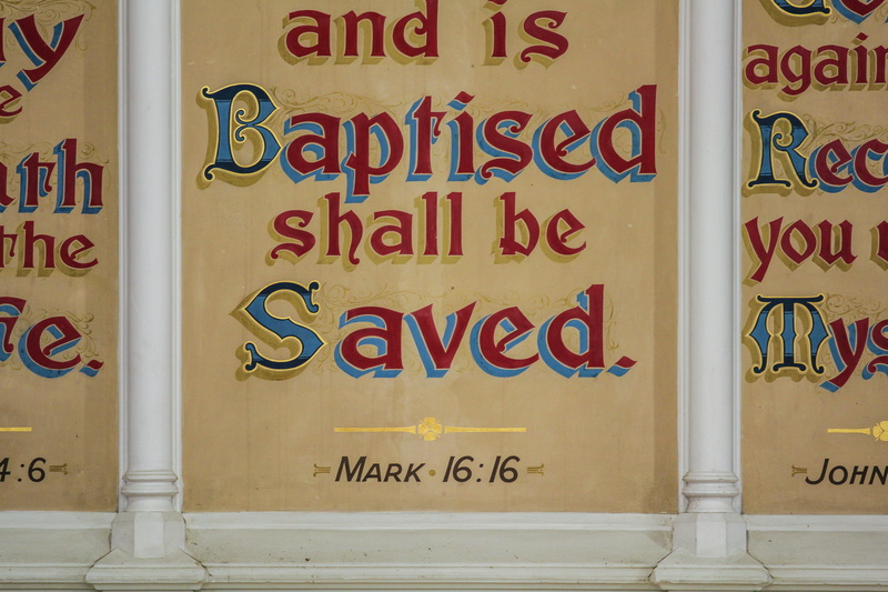 orthographic symbol, business, brown, quote, church, no people, verse, building exterior, wall, bible, close-up, western script, graffiti, 5K, capital letter