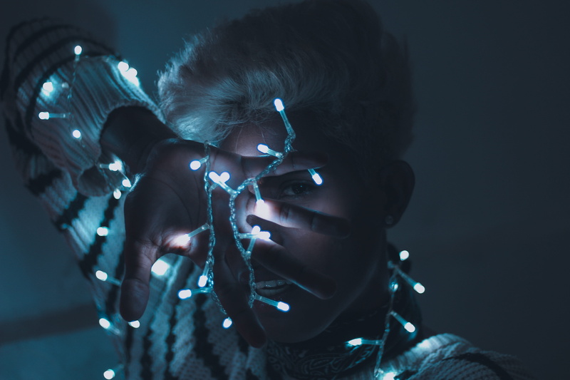 4K, leisure activity, front view, string lights, activity, digital camera, photographing, looking through an object, woman, adult, photographer, headshot