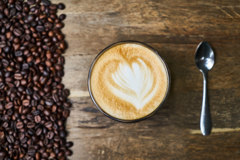 candy, coffee, eating utensil, photo, drink, healthy lifestyle, beside, morning, brown, latte, cup, photography, no people, espresso, background, non-alcoholic beverage
