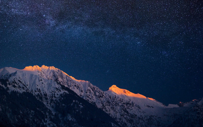 mountain, idyllic, space, nature, bavariagermany, astronomy, galaxies, digitalcomposition, tranquil scene, germany, beauty in nature, blue, mountain peak
